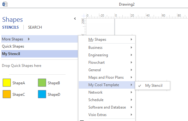 Example of installed stencil
